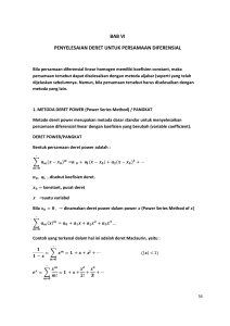 bab vi penyelesaian deret untuk persamaan diferensial