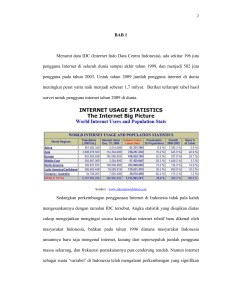 BAB 1 Menurut data IDC (Internet Indo Data Centra Indonesia), ada