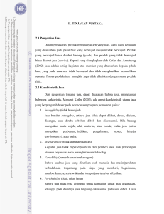 II. TINJAUAN PUSTAKA 2.1 Pengertian Jasa