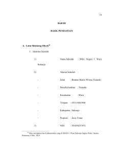 BAB III HASIL PENELITIAN A. Latar Belakang Obyek 1. Identitas