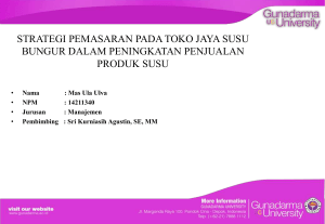 strategi pemasaran pada toko jaya susu bungur dalam peningkatan