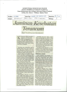 Jaminan Kesehatan Terancam