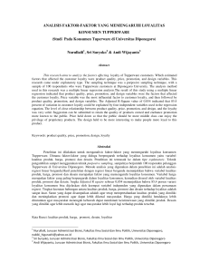ANALISIS FAKTOR-FAKTOR YANG MEMENGARUHI LOYALITAS
