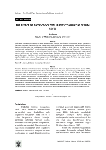 the effect of piper crocatum leaves to glucose serum level