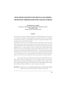 pengaruh faktor fundamental dan risiko sistematis terhadap