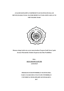 ANALISIS KEMAMPUAN REPRESENTASI MATEMATIS DALAM