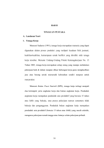 16 BAB II TINJAUAN PUSTAKA A. Landasan Teori 1. Tenaga Kerja