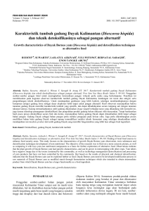 Karakteristik tumbuh gadung Dayak Kalimantan (Dioscorea hispida