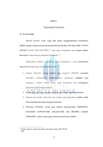 12 BAB II TINJAUAN PUSTAKA 2.1. Komunikasi Harold Laswell