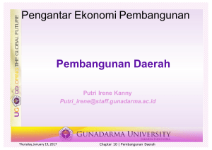 10 Pembangunan Daerah - PUTRI IRENE KANNY, SP, MSi