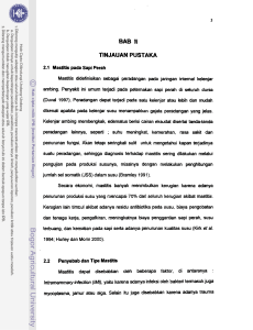 Patogenesis Mastitis Subkllnls Yang Disebabkan