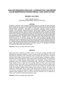 analisis pengaruh arus kas, leverage dan laba bersih dalam