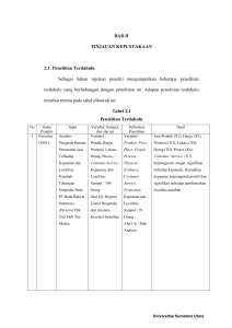 BAB II TINJAUAN KEPUSTAKAAN 2.1. Penelitian Terdahulu