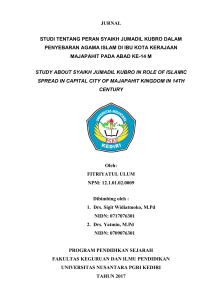 jurnal studi tentang peran syaikh jumadil kubro dalam penyebaran