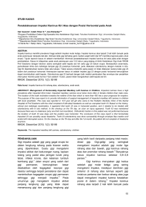92 STUDI KASUS Penatalaksanaan Impaksi Kaninus Kiri Atas
