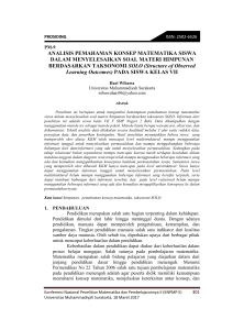 ANALISIS PEMAHAMAN KONSEP MATEMATIKA SISWA DALAM