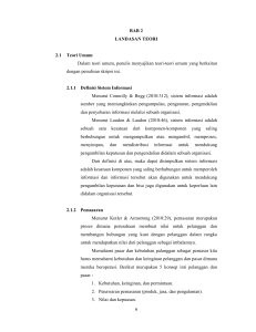 BAB 2 LANDASAN TEORI 2.1 Teori Umum Dalam teori umum