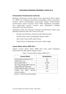 TANTANGAN EKONOMI INDONESIA TAHUN 2014