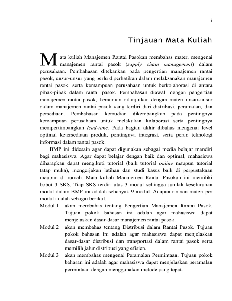 Tinjauan Mata Kuliah