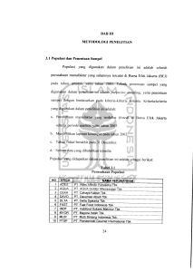 pada tahun amatan, yaitu tahun 2003. Teknik penentuan