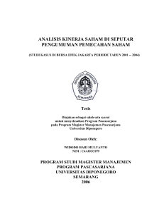 analisis kinerja saham di seputar pengumuman