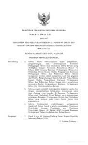 peraturan pemerintah republik indonesia nomor 5 tahun 2011