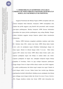 v. perkembangan komposisi anggaran pemerintah