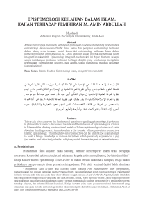 epistemologi keilmuan dalam islam: kajian terhadap