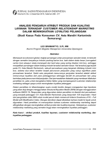 jurnal sains pemasaran indonesia analisis - E