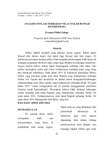 Analisis Inflasi Terhadap Nilai Tukar Rupiah di