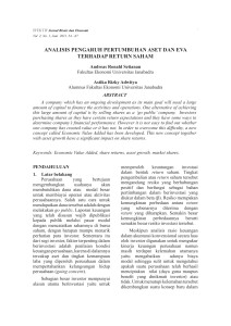 ANALisis PENgArUH PErtUmbUHAN AsEt DAN