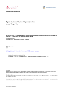 University of Groningen Crystal structure of Agaricus bisporus