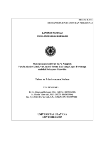 bidang unggulan : bioteknologi - Universitas Udayana Repository