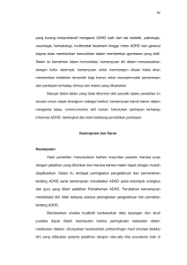 yang kurang komprehensif mengenai ADHD baik dari sisi statistik