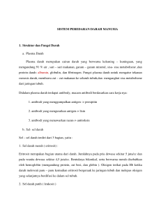 SISTEM PEREDARAN DARAH MANUSIA 1. Struktur dan Fungsi