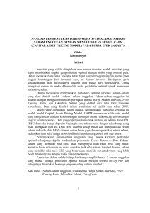 ANALISIS PEMBENTUKAN PORTOFOLIO OPTIMAL DARI SAHAM