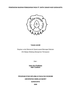 PENERAPAN BAURAN PEMASARAN PADA PT. BATIK DANAR