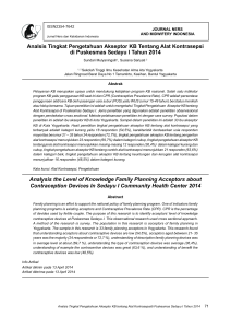 Analsis Tingkat Pengetahuan Akseptor KB Tentang Alat Kontrasepsi