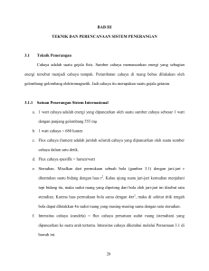 BAB III TEKNIK DAN PERENCANAAN SISTEM PENERANGAN 3.1