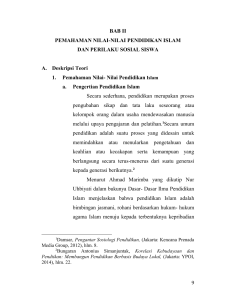 9 BAB II PEMAHAMAN NILAI-NILAI PENDIDIKAN ISLAM DAN