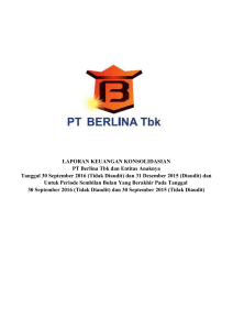 LAPORAN KEUANGAN KONSOLIDASIAN Tanggal 30 September