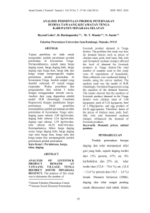 ANALISIS PERMINTAAN PRODUK PETERNAKAN