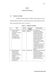 BAB II TINJAUAN PUSTAKA 2.1. Penelitian Terdahulu Terdapat