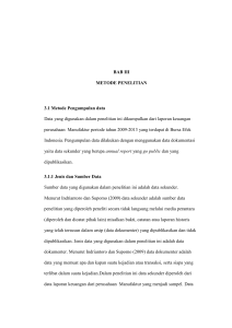 35 BAB III METODE PENELITIAN 3.1 Metode Pengumpulan data