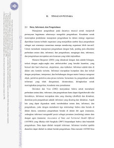 II. TINJAUAN PUSTAKA 2.1 Data, Informasi, dan Pengetahuan