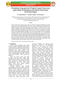 Pemodelan Geographically Weighted Logistic Regression