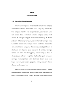 BAB I PENDAHULUAN 1.1 Latar Belakang Masalah Aksara