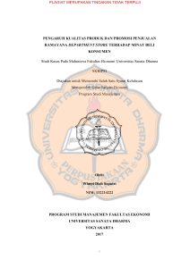 PENGARUH KUALITAS PRODUK DAN PROMOSI