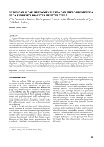 HUBUNGAN KADAR FIBRINOGEN PLASMA DAN