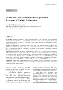 Effectiveness of Panretinal Photocoagulation in Treatment of